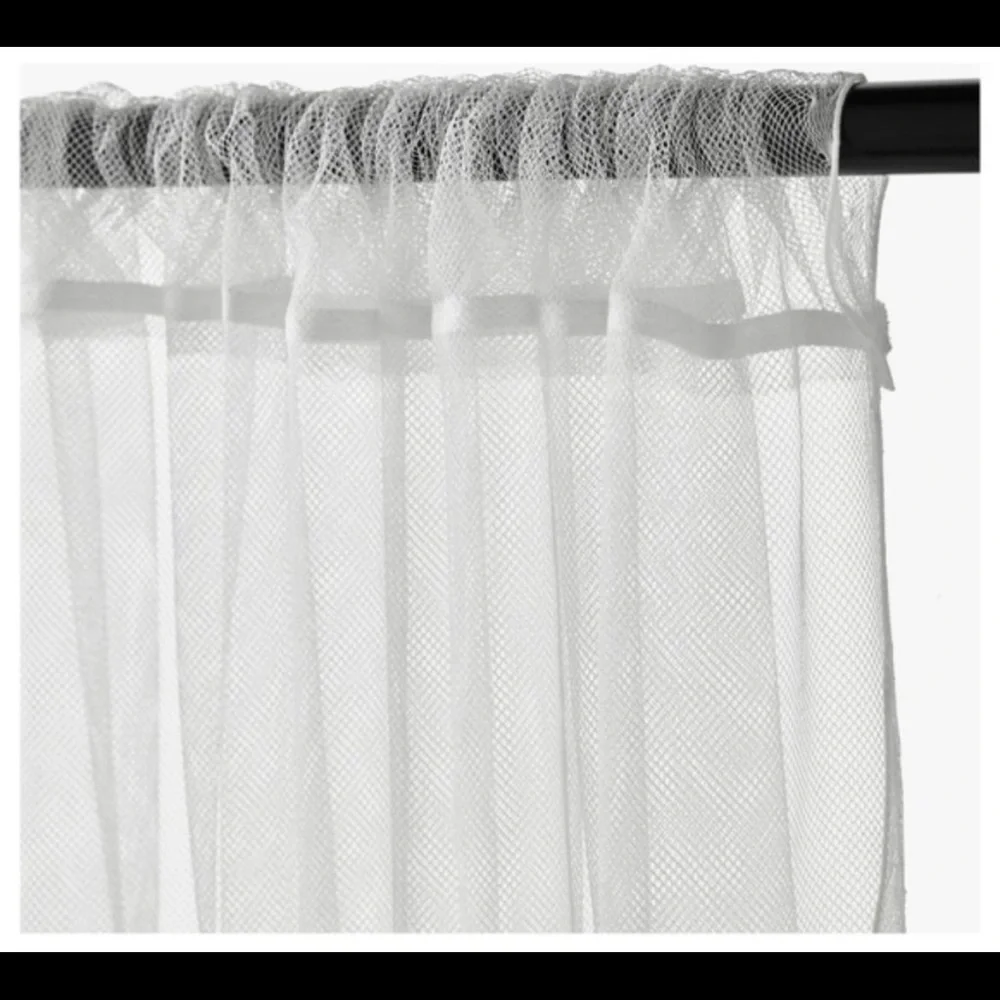 IKEA Lill Lace Curtains 4 pair white